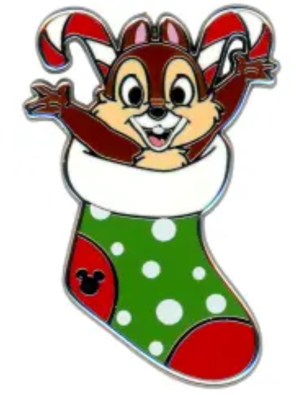 Disney CHASER Christmas Chip in Stocking with Candy Canes 2026 mystery pouch